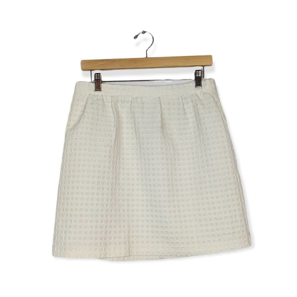 Katherine Barclay Ivory Geometric Mini Skirt